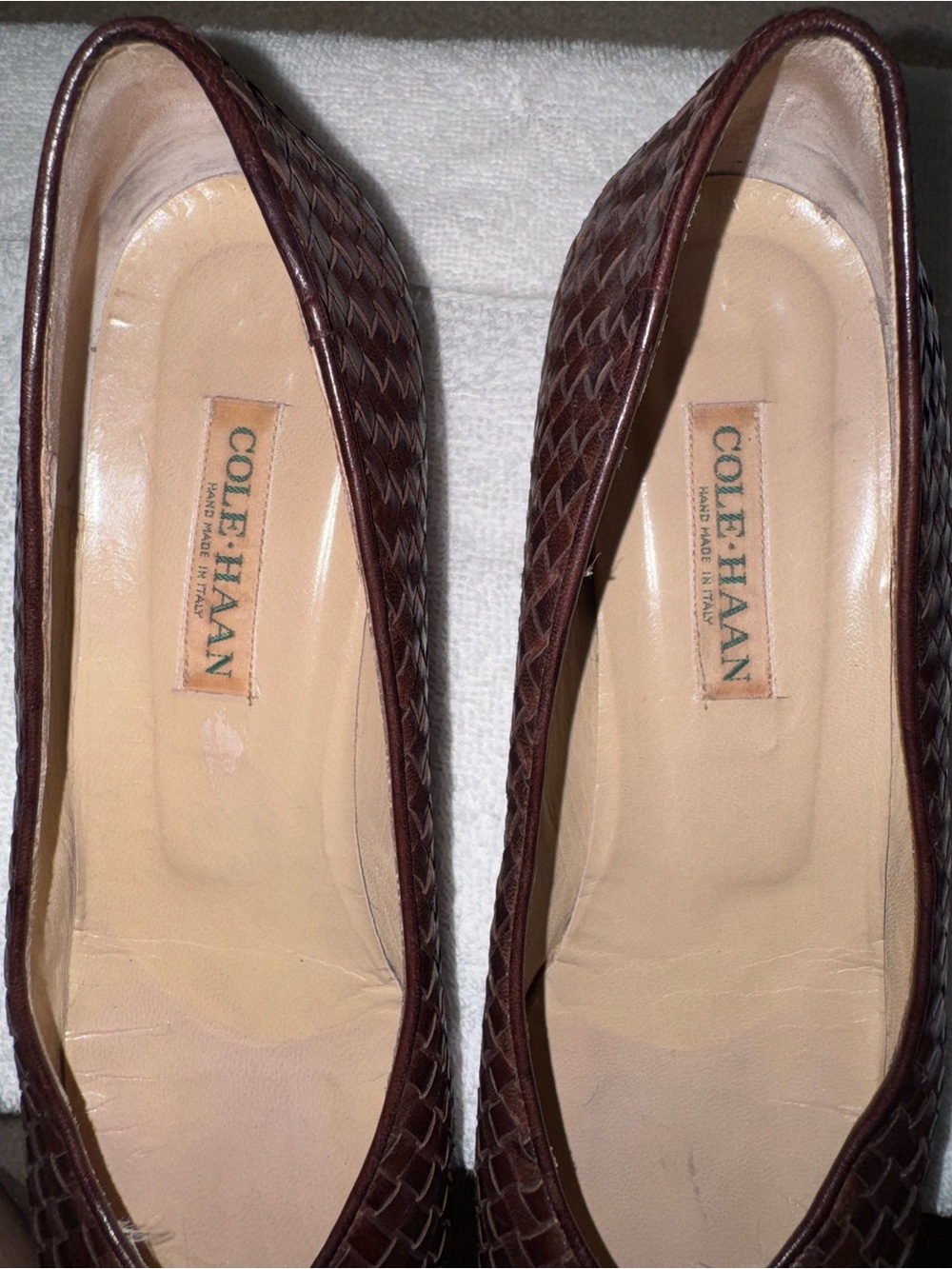 Cole Haan Dark Brown Woven Leather Low Heels - Picture 5 of 6